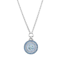 Emily P. Wheeler 18K White Gold Aquamarine and Blue Sapphire Air Medallion Necklace