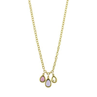 18K Yellow Gold Spinel and Diamond Chain Necklace