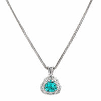 Platinum Paraiba and Diamond Pendant Necklace