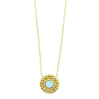 Suzy Landa 18K Yellow Gold Blue Tourmaline and Diamond Necklace