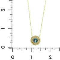 Suzy Landa 18K Yellow Gold Blue Tourmaline and Diamond Necklace