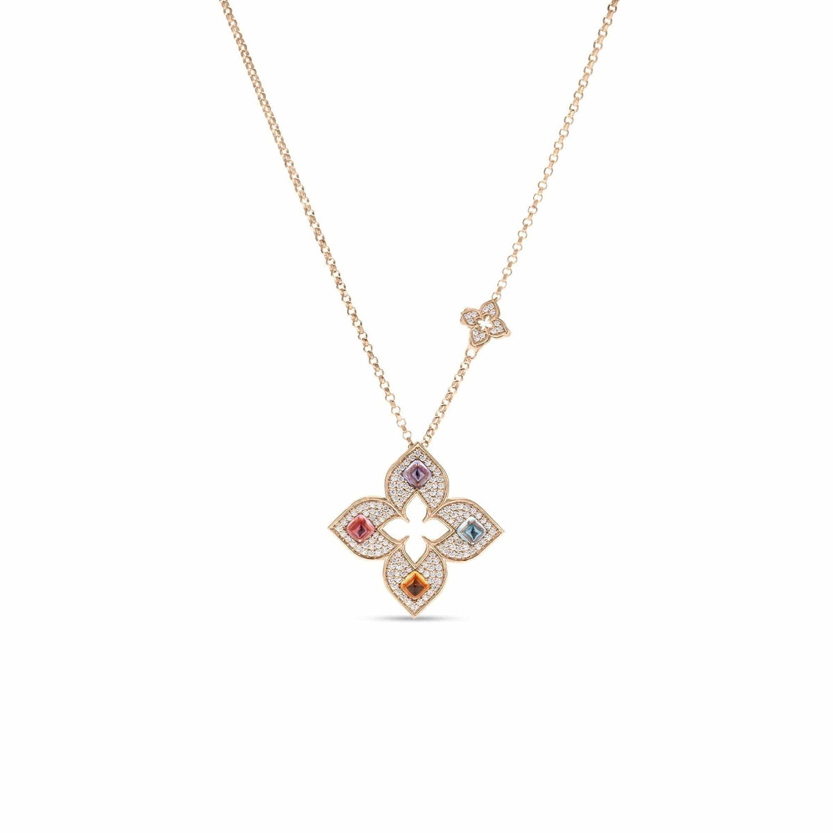 Roberto Coin 18K Rose Gold Carnevale Diamond and Multi Stone Necklace