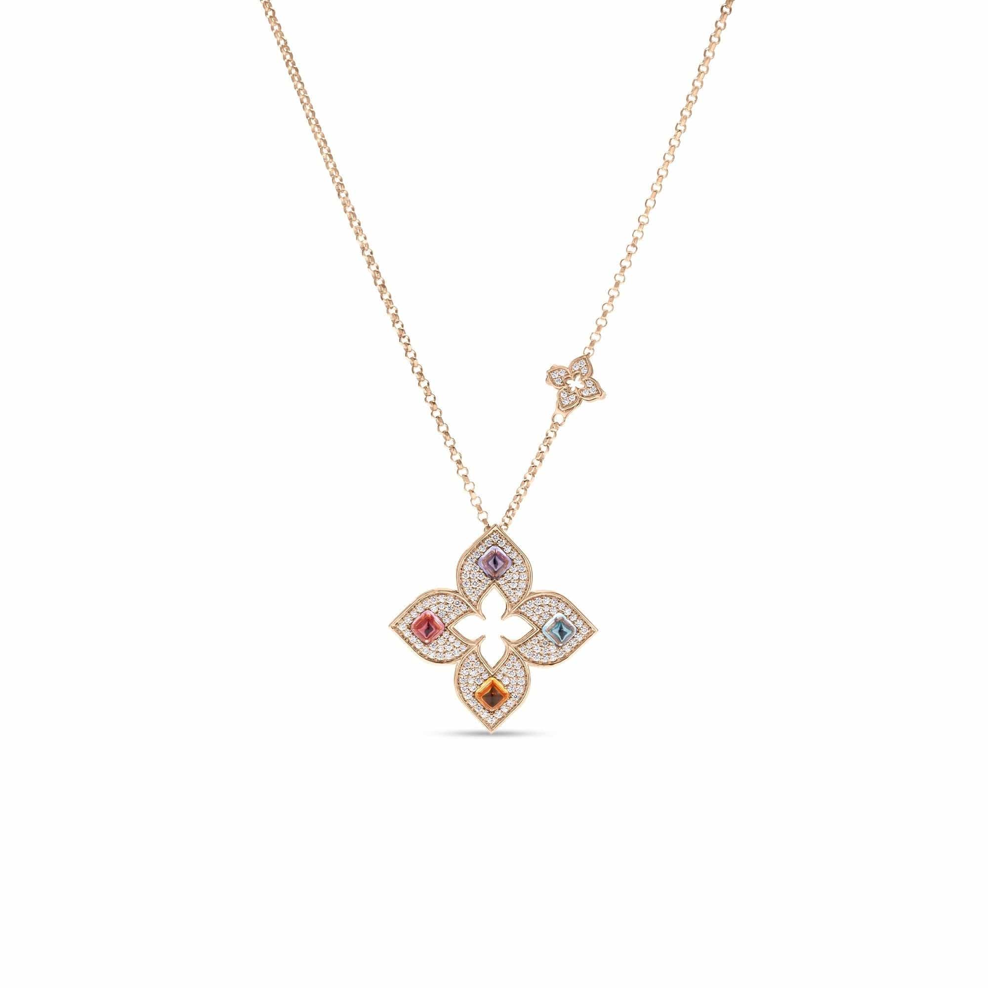 Roberto Coin 18K Rose Gold Carnevale Diamond and Multi Stone Necklace