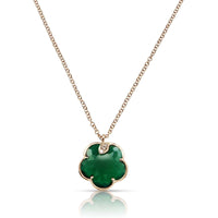 Pasquale Bruni 18K Rose Gold Green Agate, Champagne, and White Diamond Petit Joli Necklace