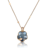 Pasquale Bruni 18K Rose Gold Onyx, Moonstone, and Diamond Petit Joli Lunaire Necklace