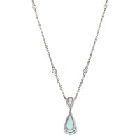 Oscar Heyman Platinum Paraiba Tourmaline and Diamond Pendant Necklace