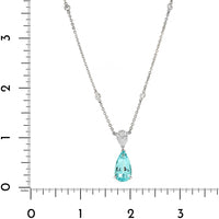 Oscar Heyman Platinum Paraiba Tourmaline and Diamond Pendant Necklace