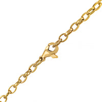 18K Yellow Gold Bezel Set Oval Pink Spinel Pendant Necklace