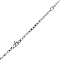 18K White Gold Bezel Set Emerald Cut Bi Color Tourmaline Pendant Necklace
