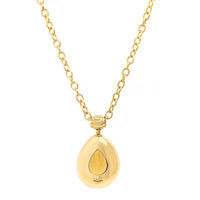 18K Yellow Gold Pear Shaped Golden Beryl Pendant Necklace