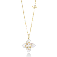 Roberto Coin 18K Yellow Gold Venetian Princess Mother of Pearl and Diamond Pendant Necklace