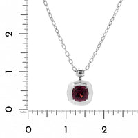 18K White Gold Framed Rhodolite Garnet Pendant Necklace