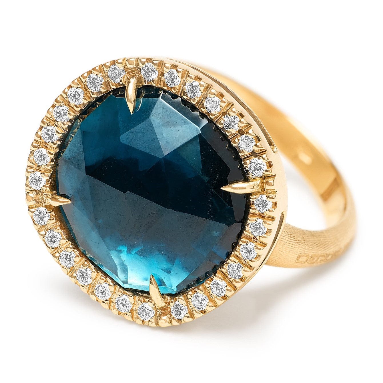 Marco Bicego 18K Yellow Gold London Blue Topaz & Diamond Ring