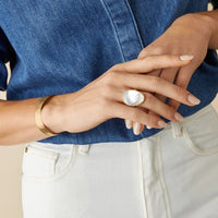 Marco Bicego Lunaria 18K Yellow Gold Mother of Pearl Ring