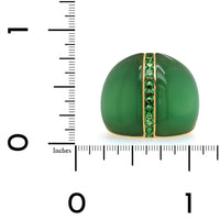 18K Yellow Gold Chrysoprase and Tsavorite Ring