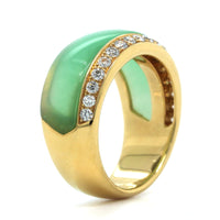 Eclat Jewels 18K Yellow Gold Chrysoprase and Diamond Ring
