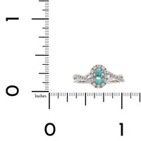 14K White Gold Paraiba and Diamond Halo Ring