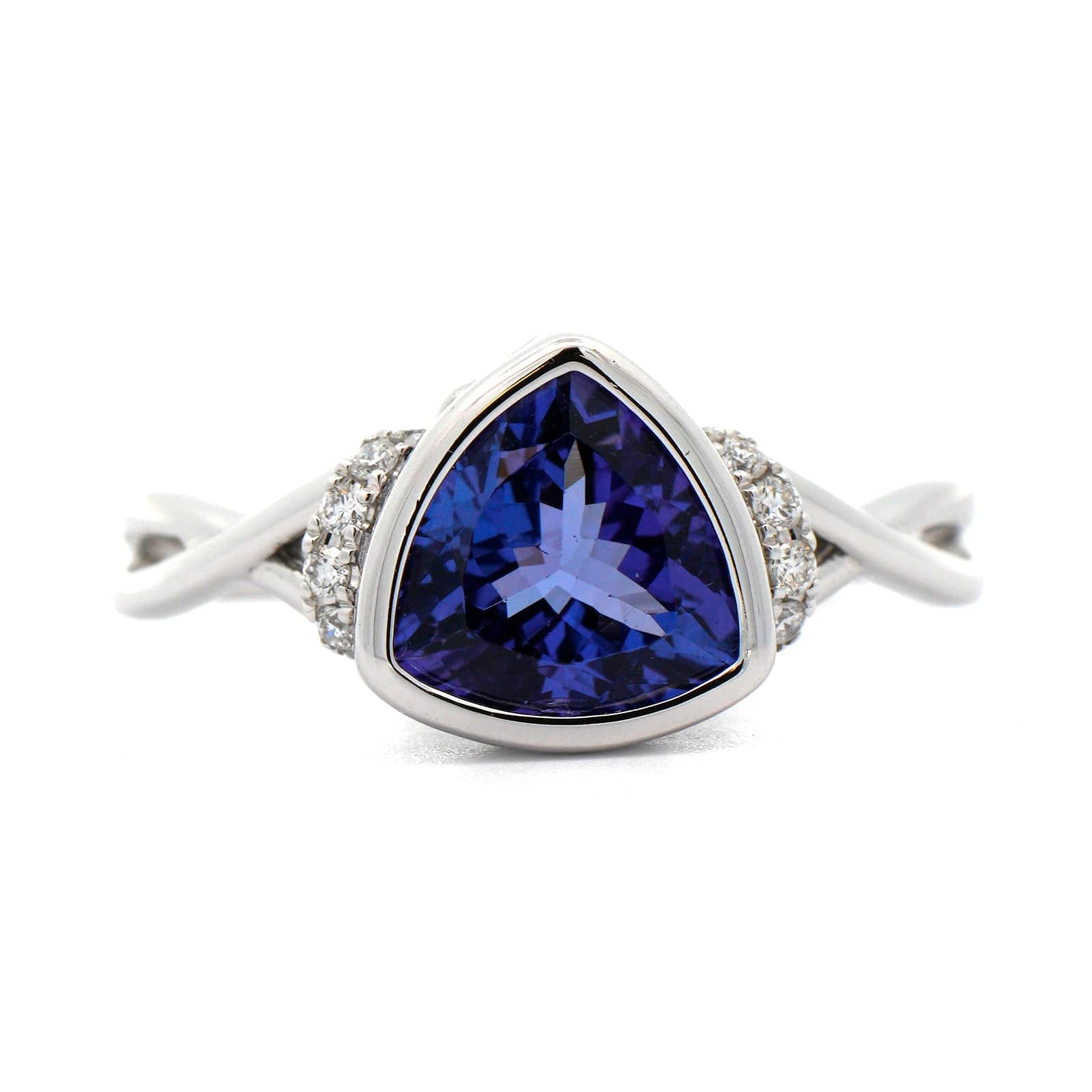 14K White Gold Tanzanite and Diamond Ring