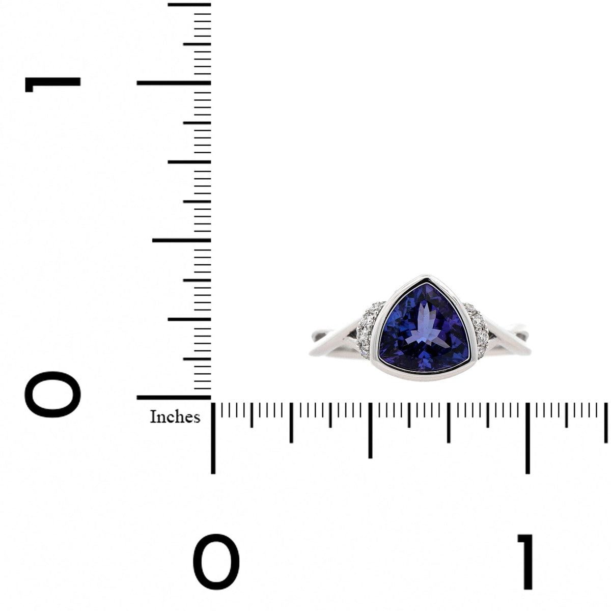 14K White Gold Tanzanite and Diamond Ring