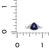 14K White Gold Tanzanite and Diamond Ring