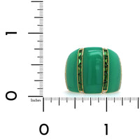 18K Yellow Gold Chrysoprase and Tsavorite Ring