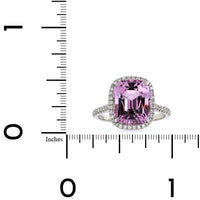 Platinum Pink Spinel Diamond Halo Ring