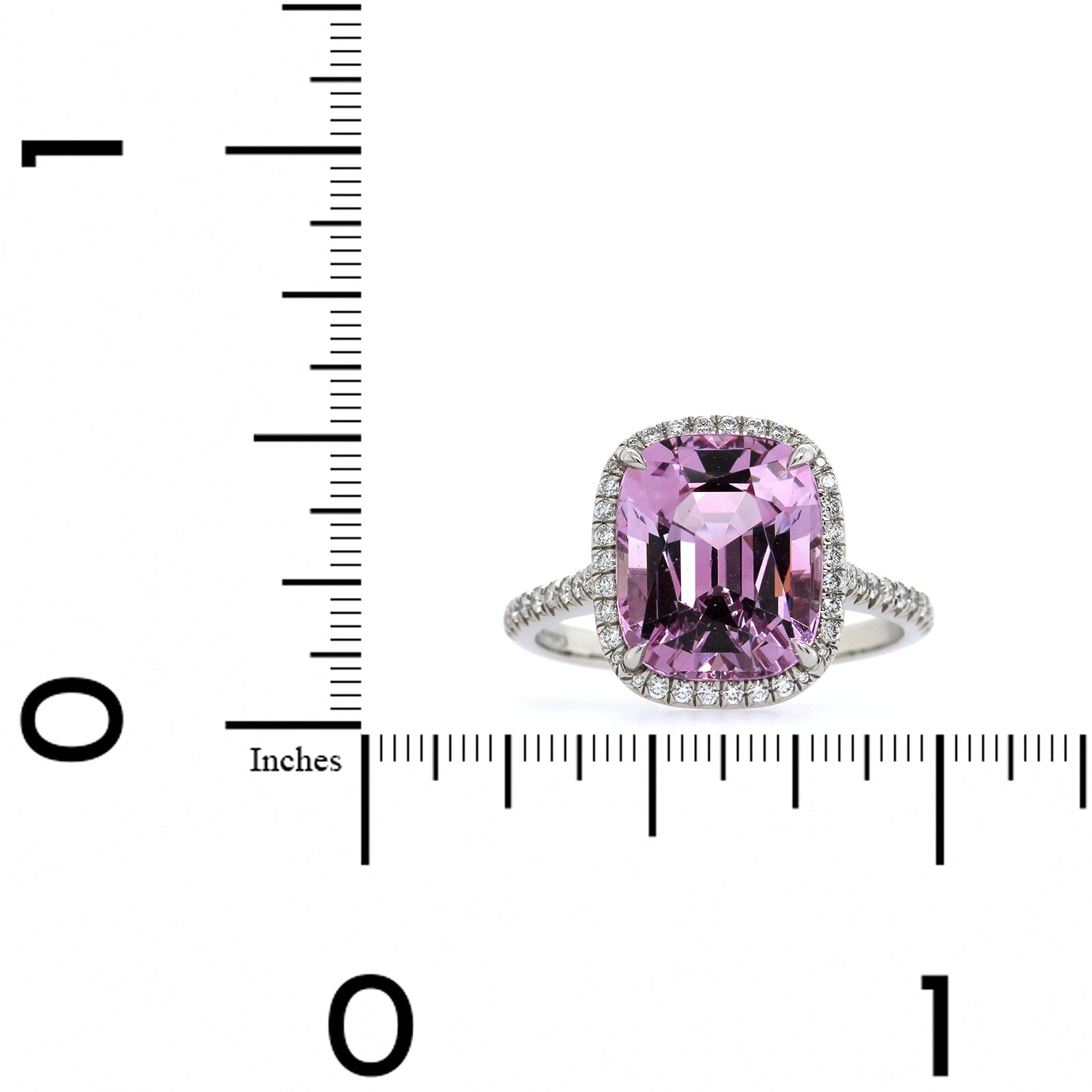 Platinum Pink Spinel Diamond Halo Ring
