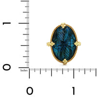 Amali 18K Yellow Gold Carved Flower Labradorite Ring