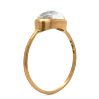14K Yellow Gold Moonstone Bezel Set Ring