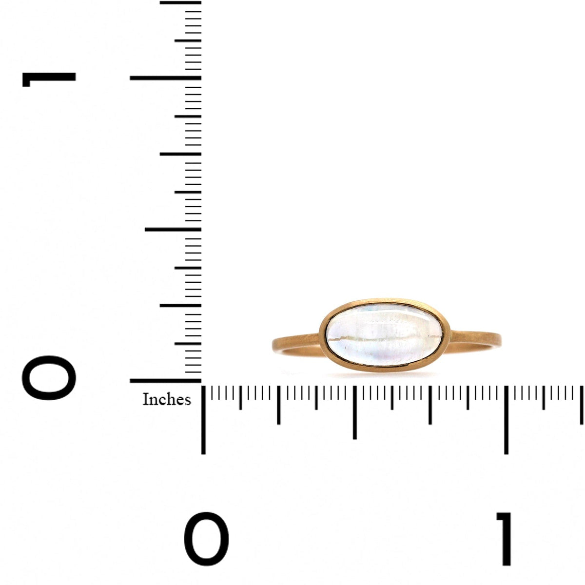 14K Yellow Gold Moonstone Bezel Set Ring