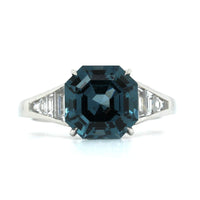Eclat Jewels Platinum Blue Spinel and Diamond Ring