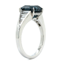 Eclat Jewels Platinum Blue Spinel and Diamond Ring