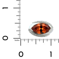 Eclat Jewels Platinum Mandarin Garnet & Diamond Ring