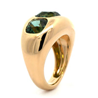 Eclat Jewels 18K Yellow Gold 3 Stone Green Tourmaline Ring