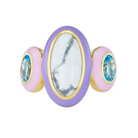 Emily P. Wheeler 18K Yellow Gold Blue Topaz Farrah Ring