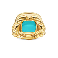 Albion® Ring 18K Yellow Gold with Turquoise and Diamonds, 15mm