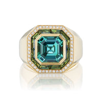 Sorellina 18K Yellow Gold Mint Tourmaline, Sapphire, and Diamond Ring