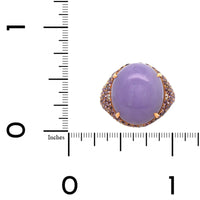 Eclat Jewels 18K Rose Gold Lavender Jade, Sapphires, and Diamond Ring
