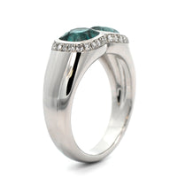 Eclat Jewels Platinum Indigo Tourmaline and Diamond Ring