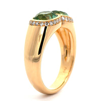 Eclat Jewels 18K Yellow Gold Mint Tourmaline and Diamond Ring