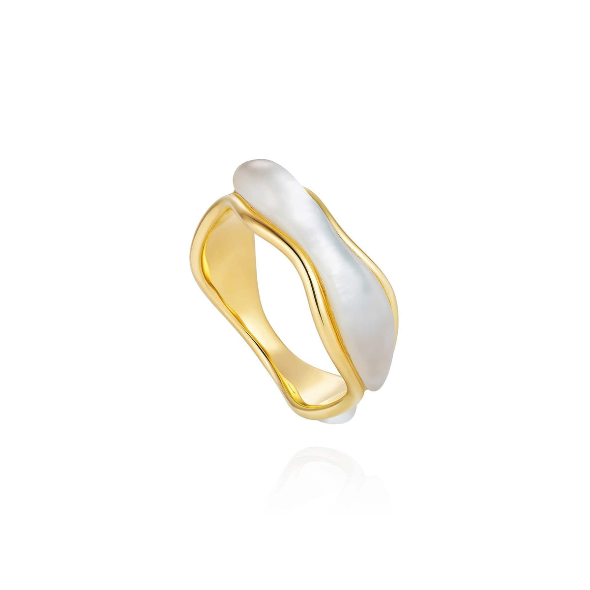 Fernando Jorge 18K Yellow Gold and Mother of Pearl Fluid Band