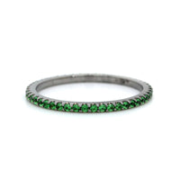 18K White Gold Shared Prong Tsavorite Ring