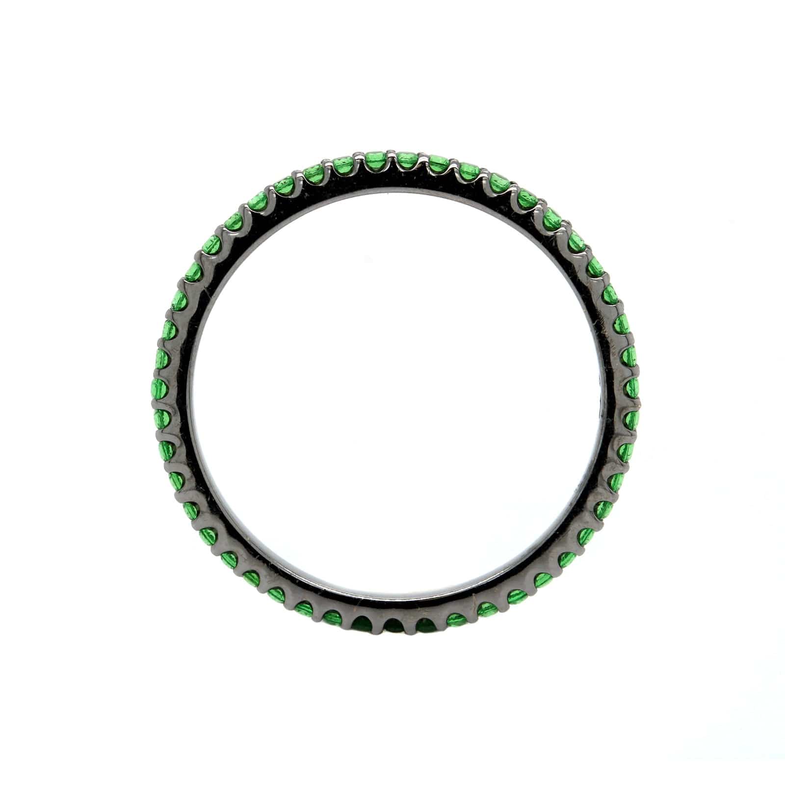 18K White Gold Shared Prong Tsavorite Ring