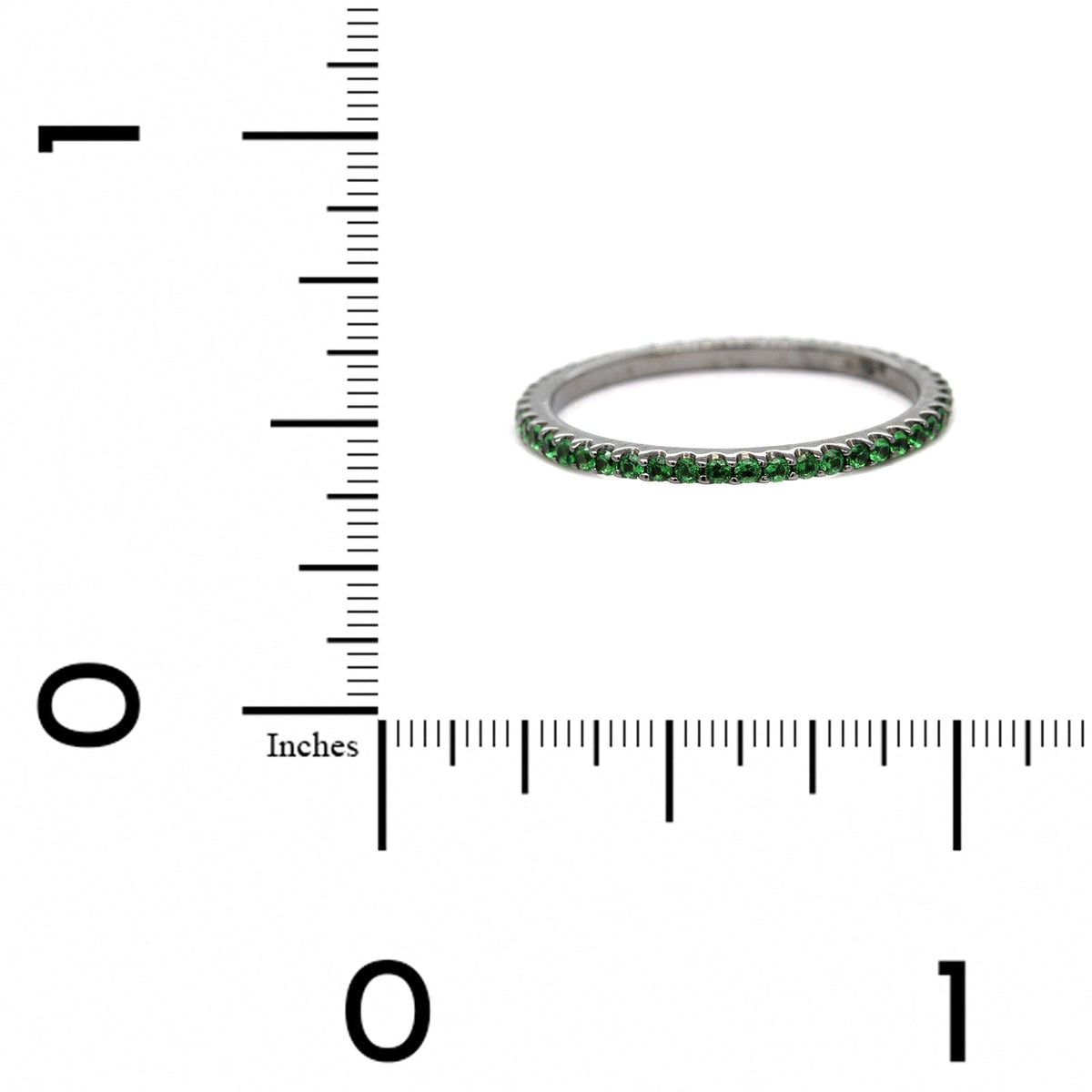 18K White Gold Shared Prong Tsavorite Ring