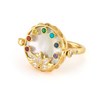 Three Stories 14K Yellow Gold Lotus Flower Flip Ring