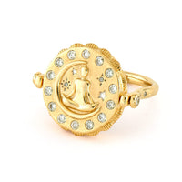 Three Stories 14K Yellow Gold Lotus Flower Flip Ring
