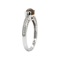14K White Gold Cabochon Alexandrite and Diamond Ring