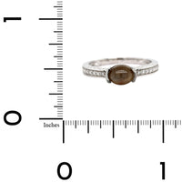 14K White Gold Cabochon Alexandrite and Diamond Ring