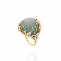 Fernando Jorge 18K Yellow Gold Diamond, Aquamarine, and Topaz Fusion Ring