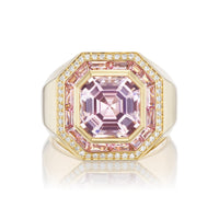 Sorellina 18K Yellow Gold Diamond, Pink Garnet, and Tourmaline Nomad Cocktail Ring